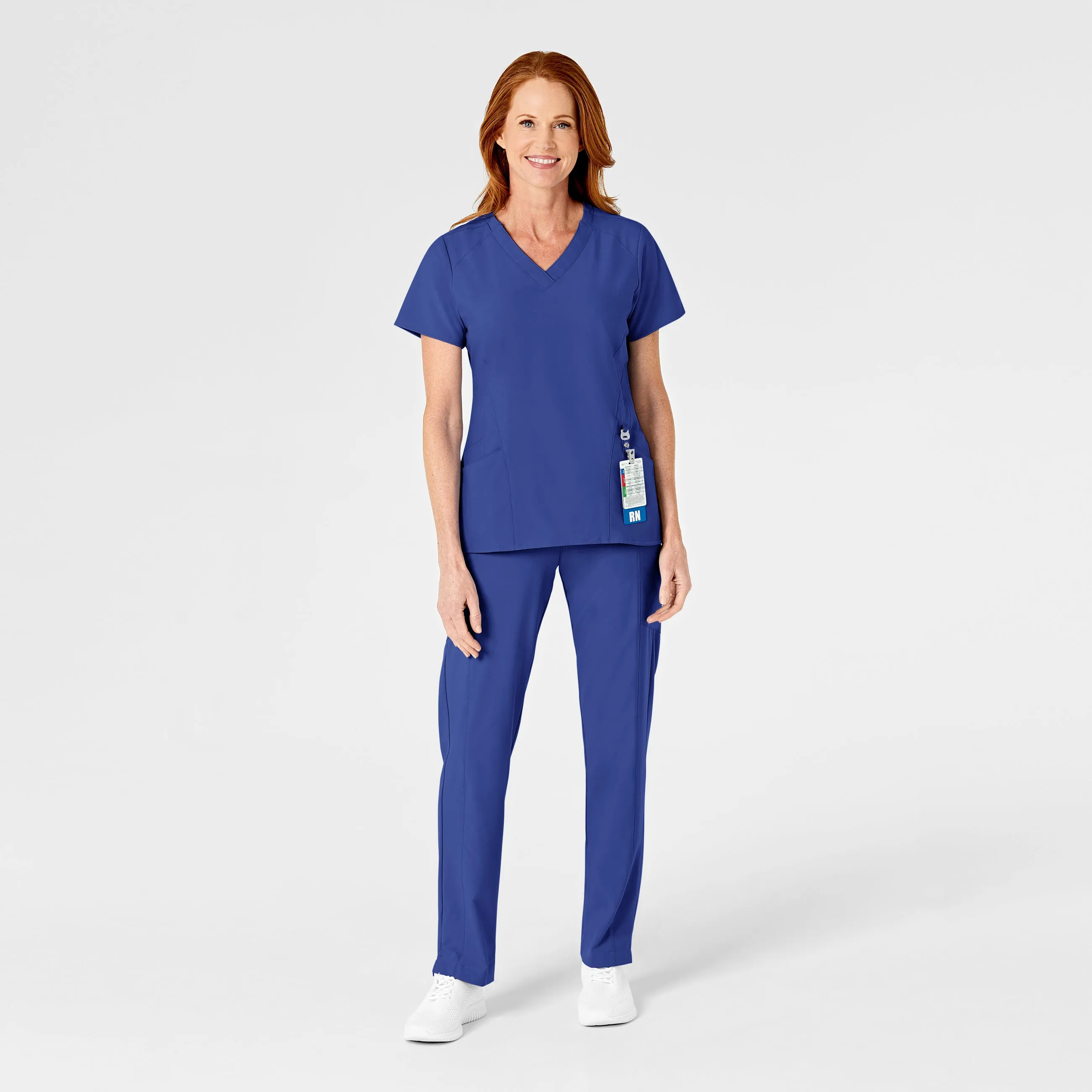 W123 5155 Flat Front Cargo Scrub Pants Galaxy Blue