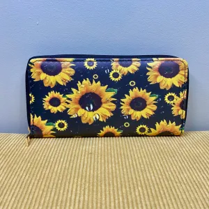 Wallet - Faux Leather - Raindrop Sunflower
