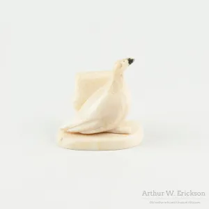 Walrus Ivory Carved Goose Card Holder