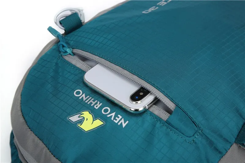 Waterproof Multipocketed Backpack for Hiking/School/Travel, Teal, 30L