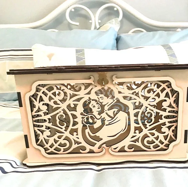 Wedding Card Box, Snow White and Prince Charming Card Holder Handmade