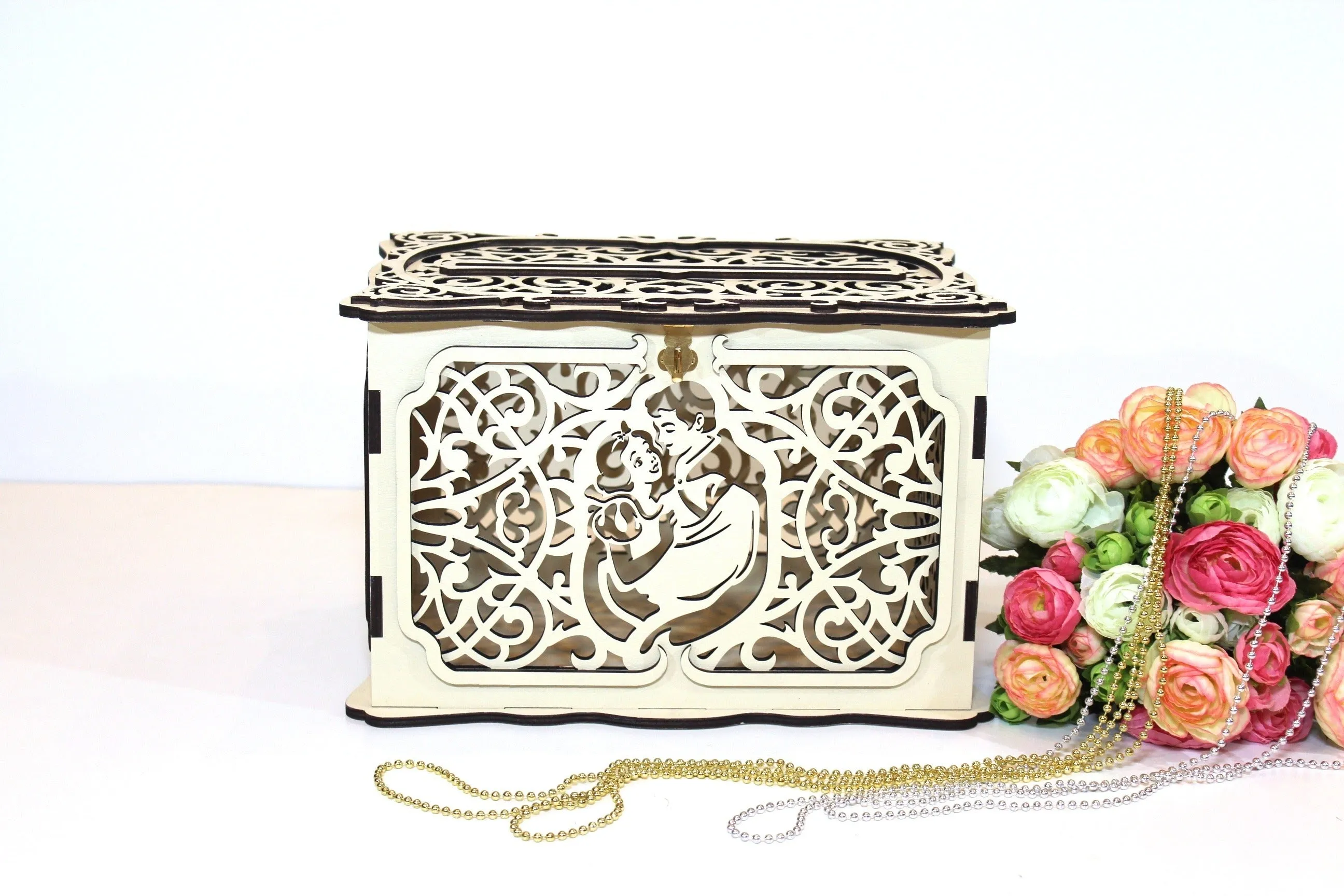 Wedding Card Box, Snow White and Prince Charming Card Holder Handmade