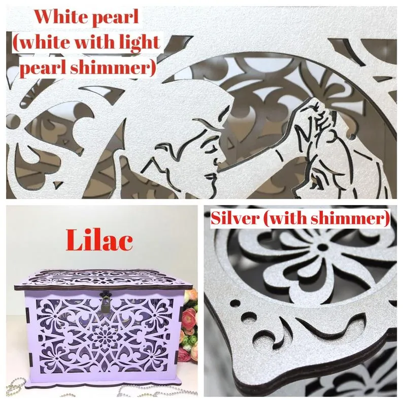Wedding Card Box With Slot With Lock, Money Card Holder Handmade