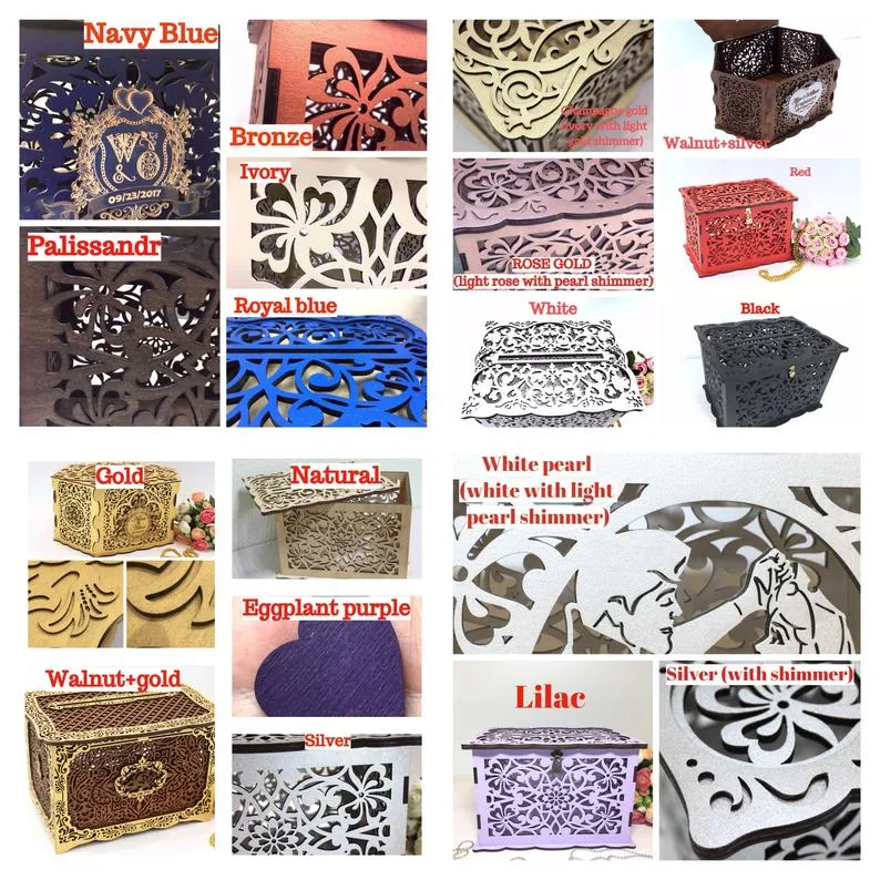 Wedding Card Box With Slot With Lock, Money Card Holder Handmade