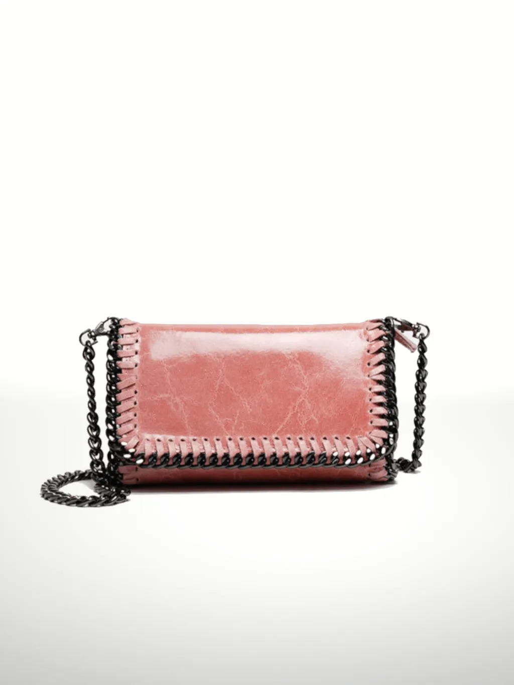 Whipstitch Chain Italian Leather Bag