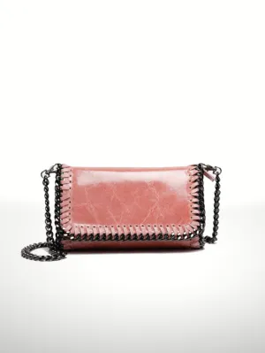 Whipstitch Chain Italian Leather Bag