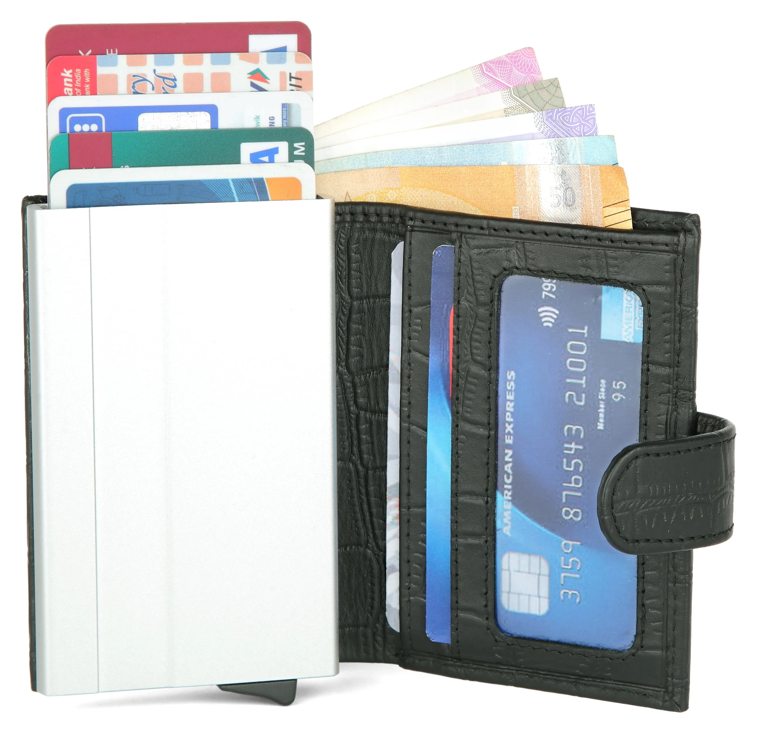 WildHorn® RFID Protected Unisex Genuine Leather Card Holder