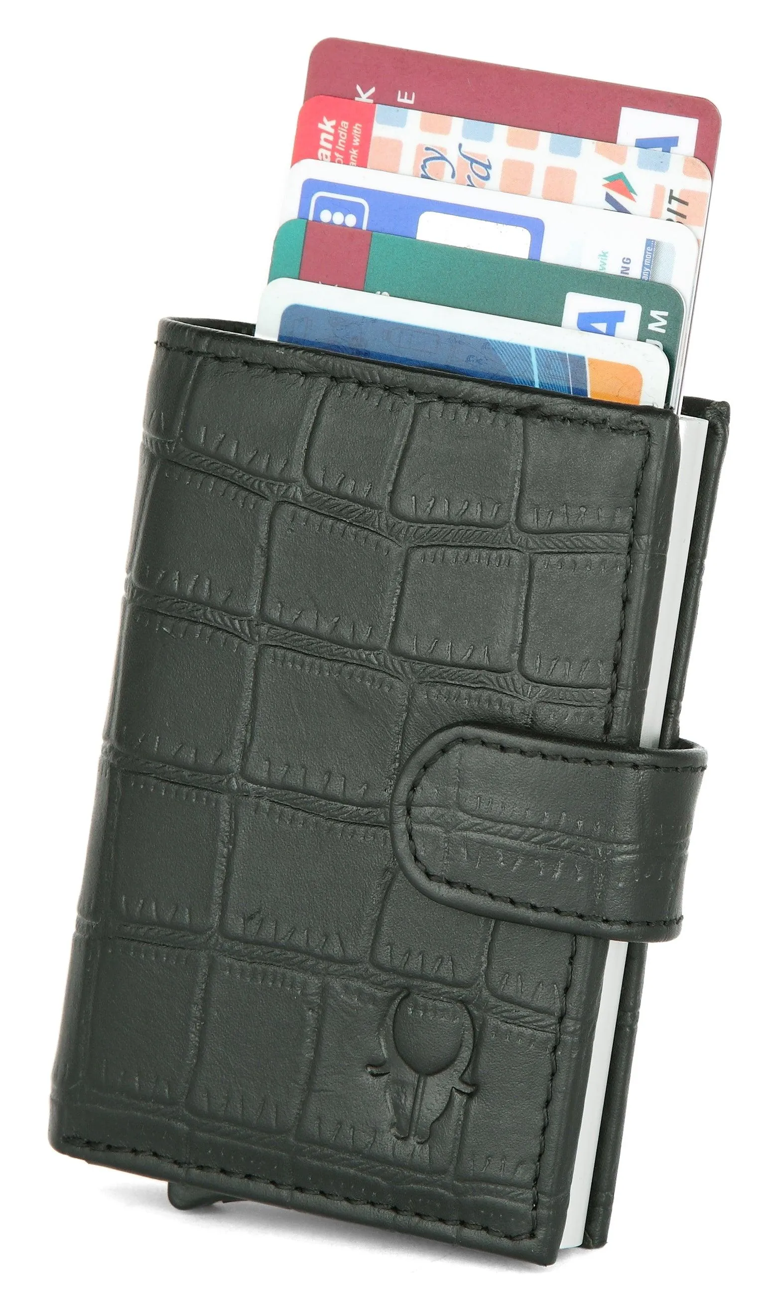 WildHorn® RFID Protected Unisex Genuine Leather Card Holder