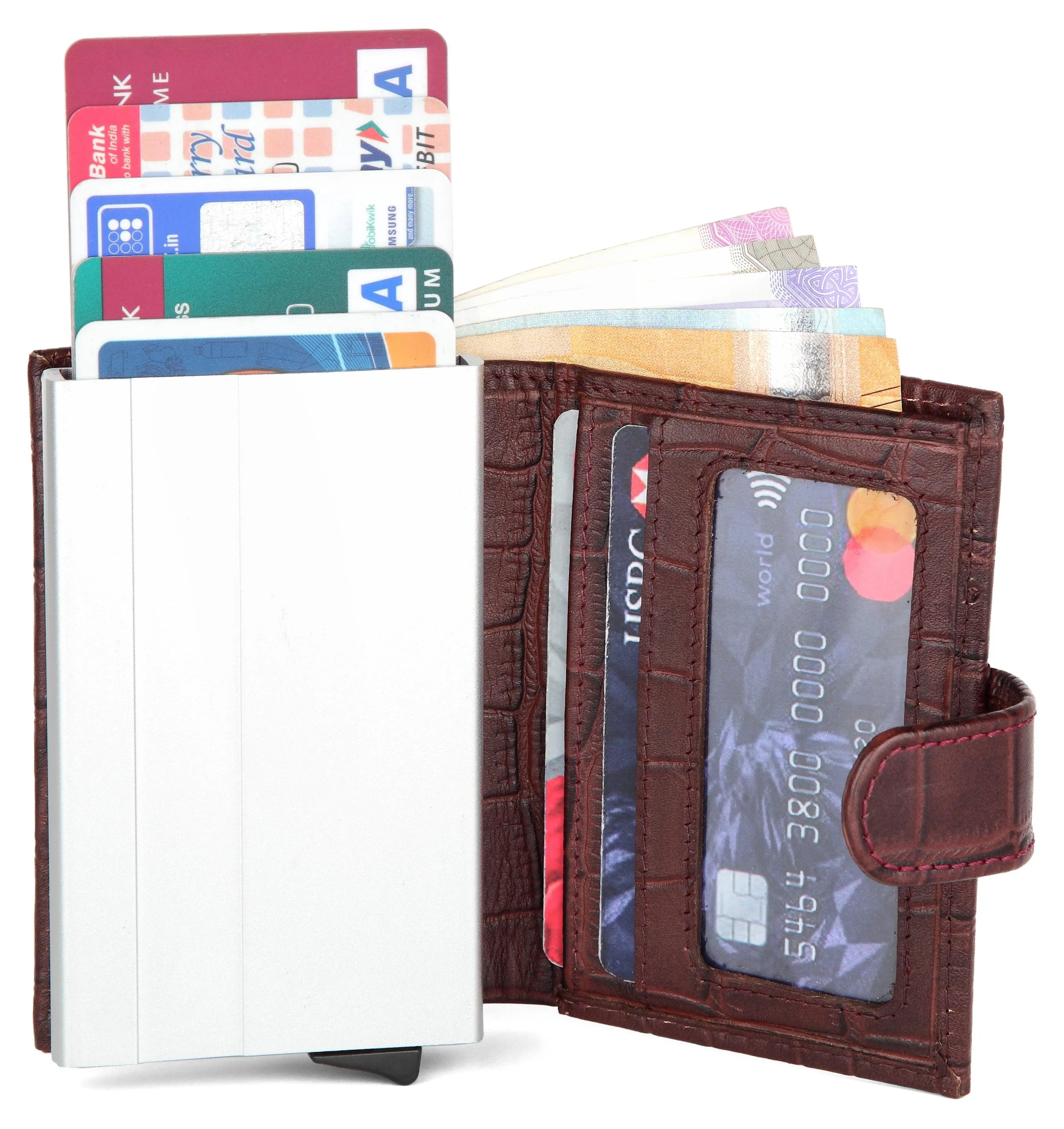 WildHorn® RFID Protected Unisex Genuine Leather Card Holder