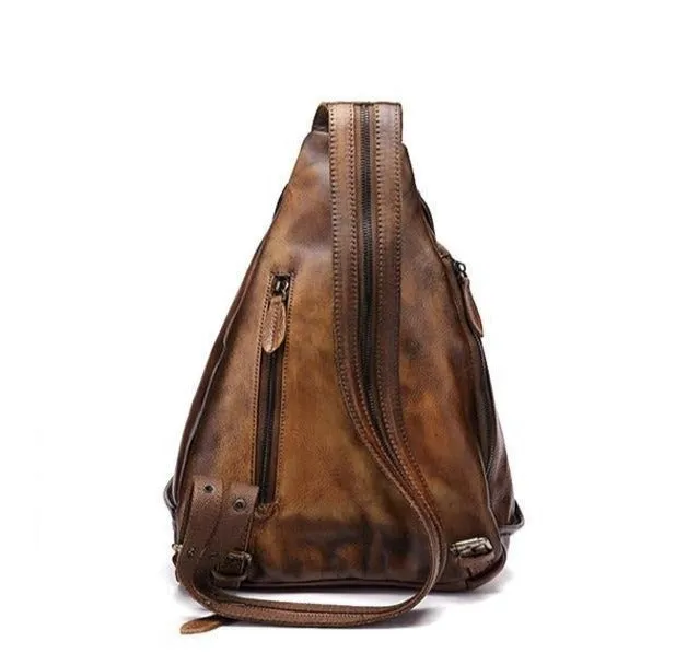 Women's Brooklyn Leather Backpack & Sling Bag, Brown/Yellow, One Size