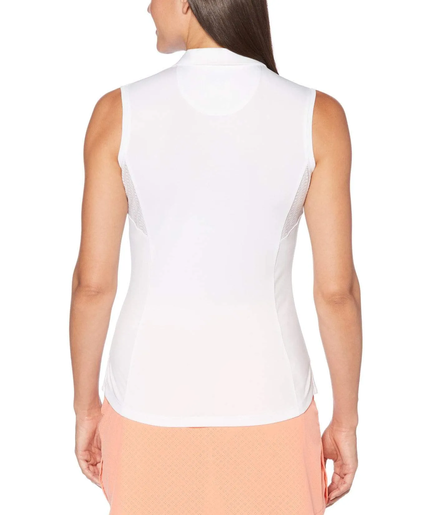Womens Ventilated Dotted Blossom Print Polo