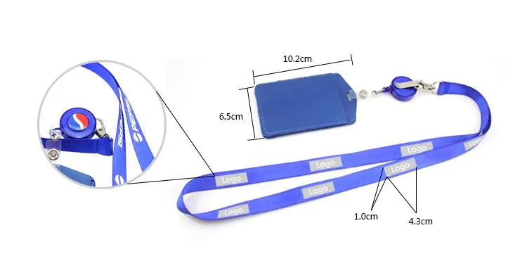 Work Lanyard And Id Card Holder Set With Retractable Reel