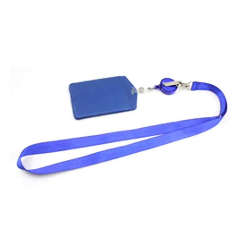 Work Lanyard And Id Card Holder Set With Retractable Reel