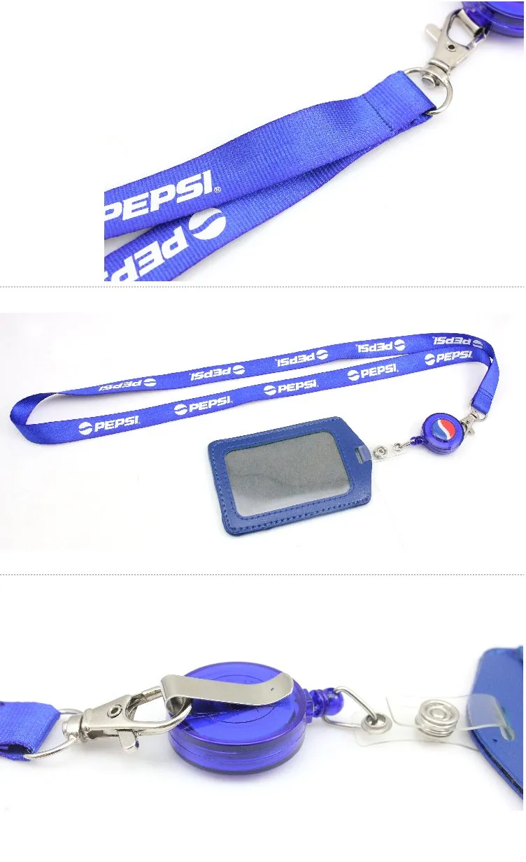 Work Lanyard And Id Card Holder Set With Retractable Reel