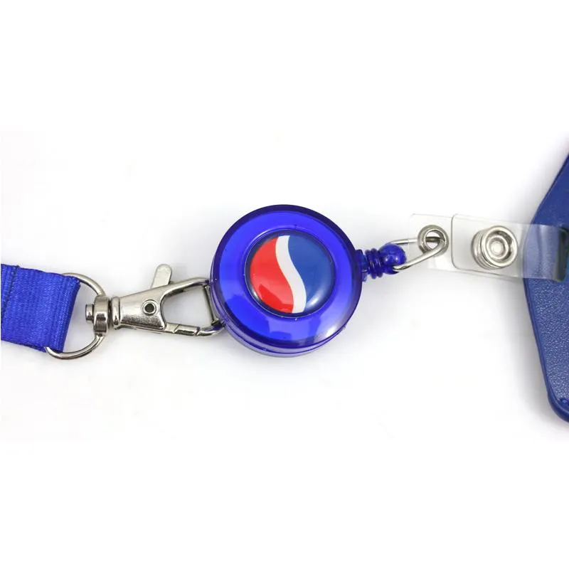 Work Lanyard And Id Card Holder Set With Retractable Reel