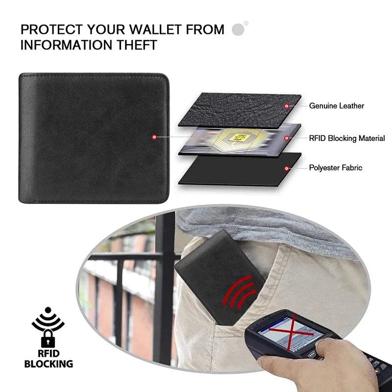 YATBEST Leather TriFold Smart Wallet with RFID Blocking
