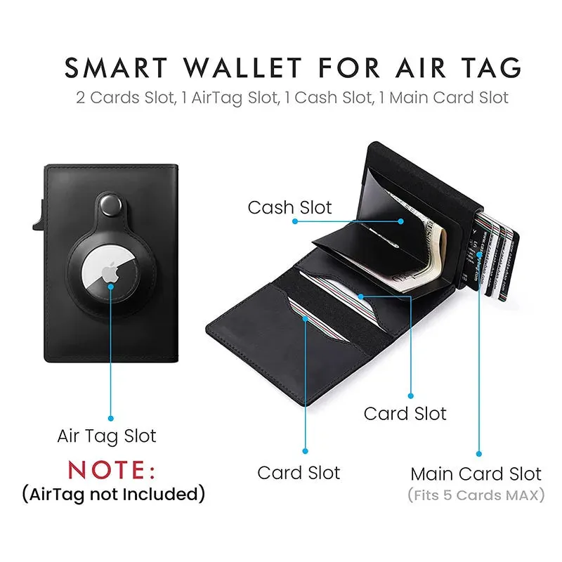 YATBEST Pop-Up Smart Wallet with RFID Blocking & Apple AirTag Holder