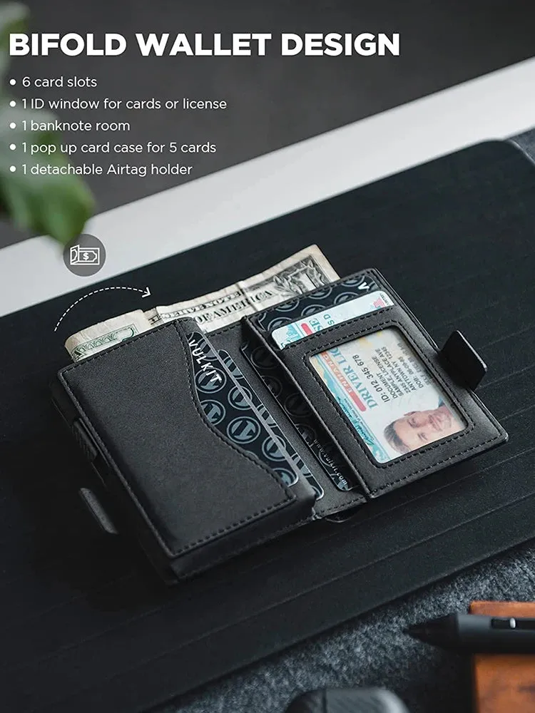 YATBEST Pop-Up Smart Wallet with RFID Blocking & Apple AirTag Holder