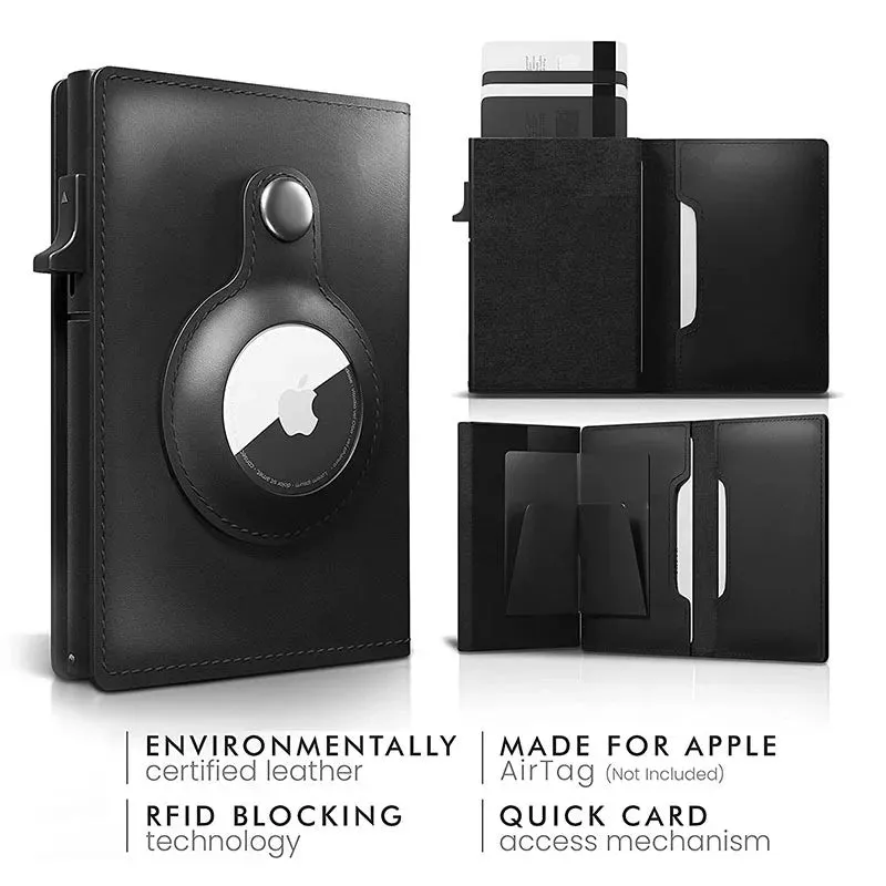 YATBEST Pop-Up Smart Wallet with RFID Blocking & Apple AirTag Holder