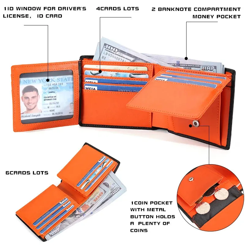 YATBEST Slim Leather Smart Wallet with RFID Blocking