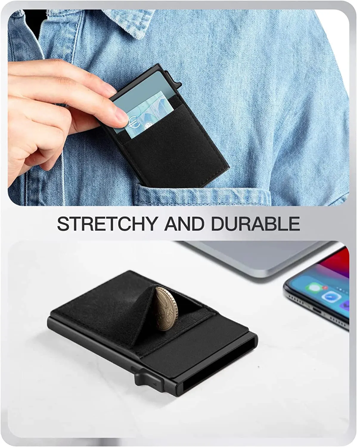 YE TREE Pop-up Smart Wallet with RFID Blocking