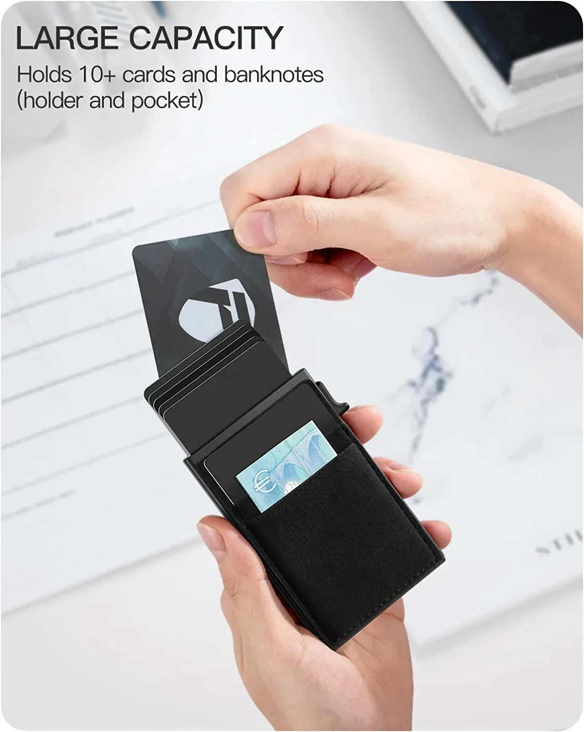 YE TREE Pop-up Smart Wallet with RFID Blocking