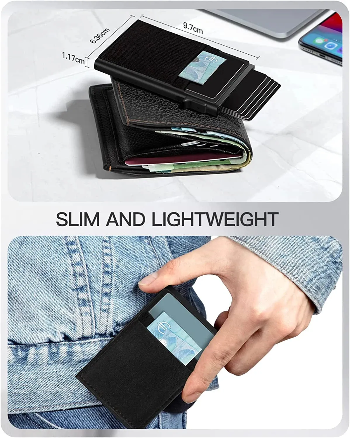 YE TREE Pop-up Smart Wallet with RFID Blocking