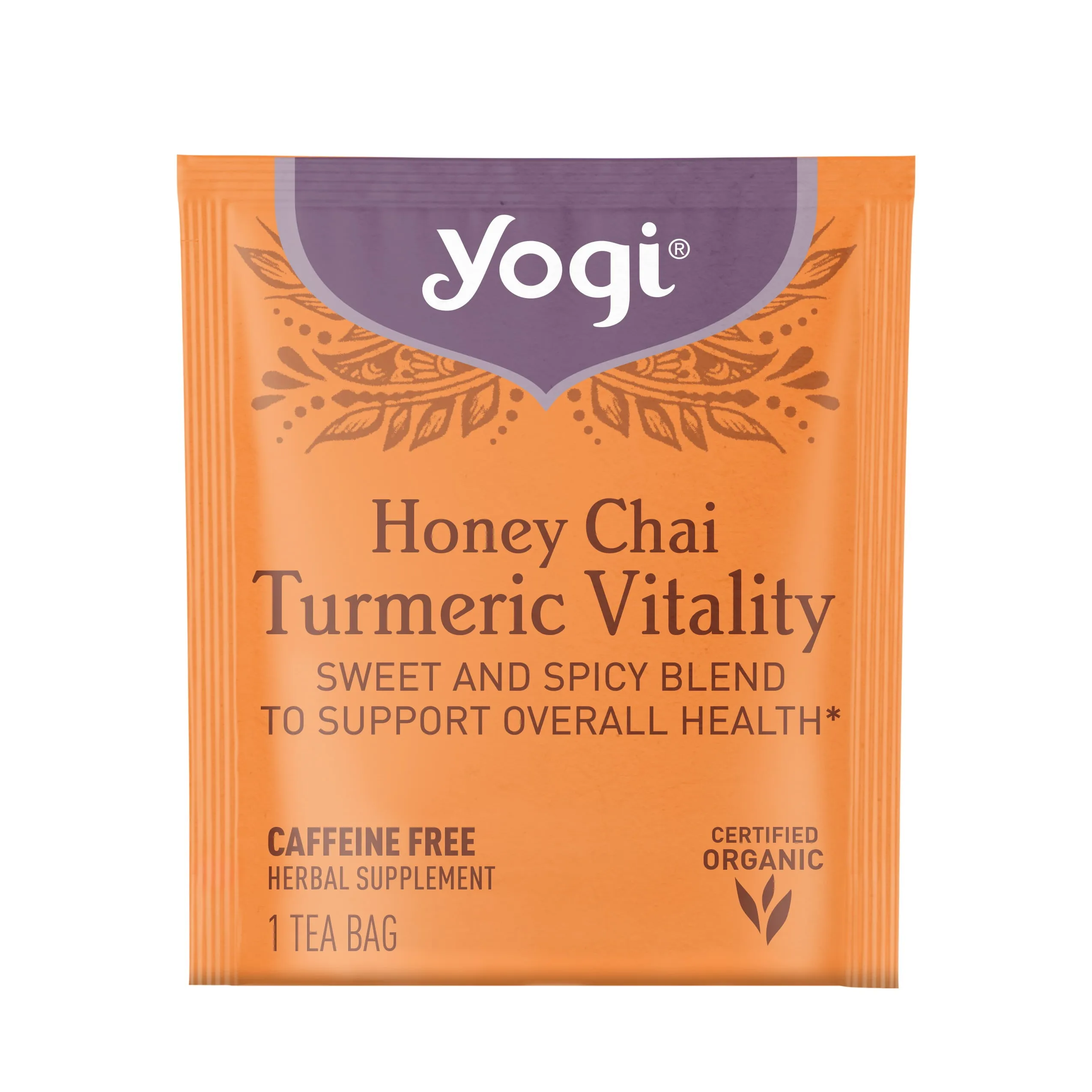 Yogi Tea Honey Chai Turmeric Vitality Organic Herbal Tea Wellness Tea Bags 16 Ct