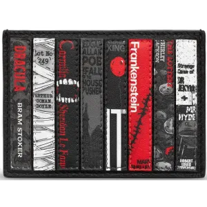 Yoshi Horror Bookworm Library Slim Black Leather Card Holder