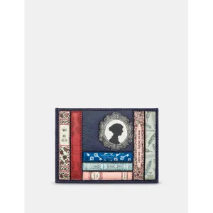Yoshi Jane Austen Bookworm Slim Navy Leather Card Holder