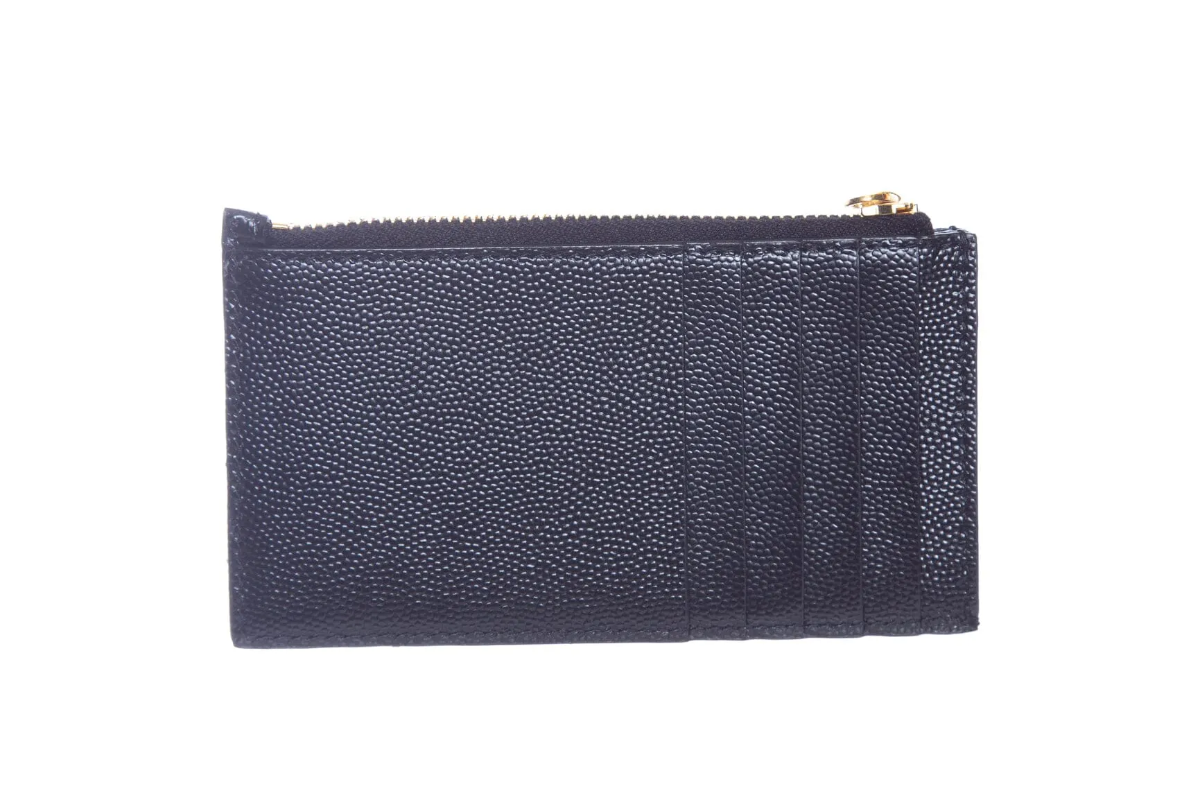 Yves Saint Laurent Black Cassandre Matelasse Fragments Card Holder