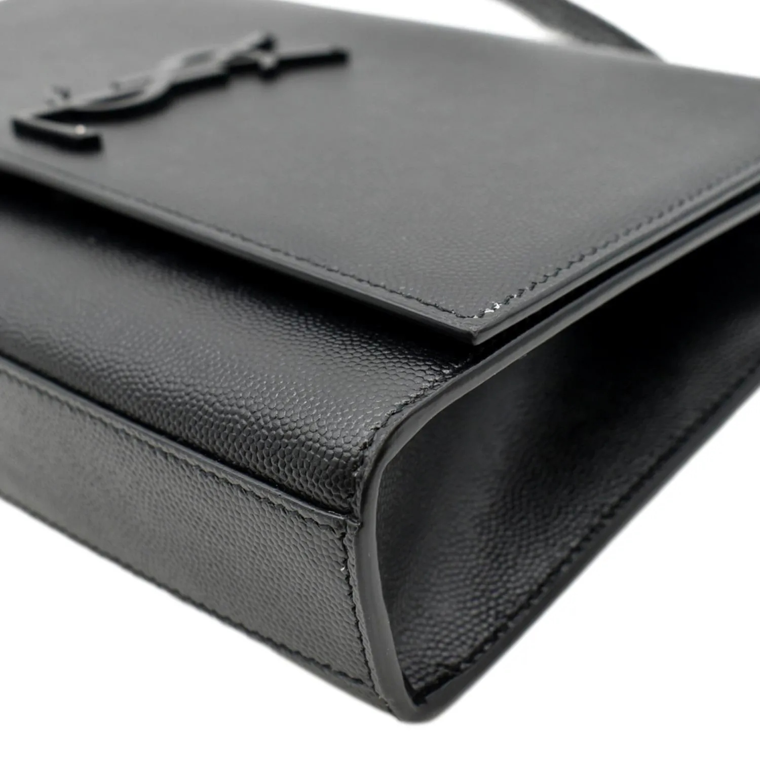 YVES SAINT LAURENT Kate Leather Chain Clutch Crossbody Bag Black