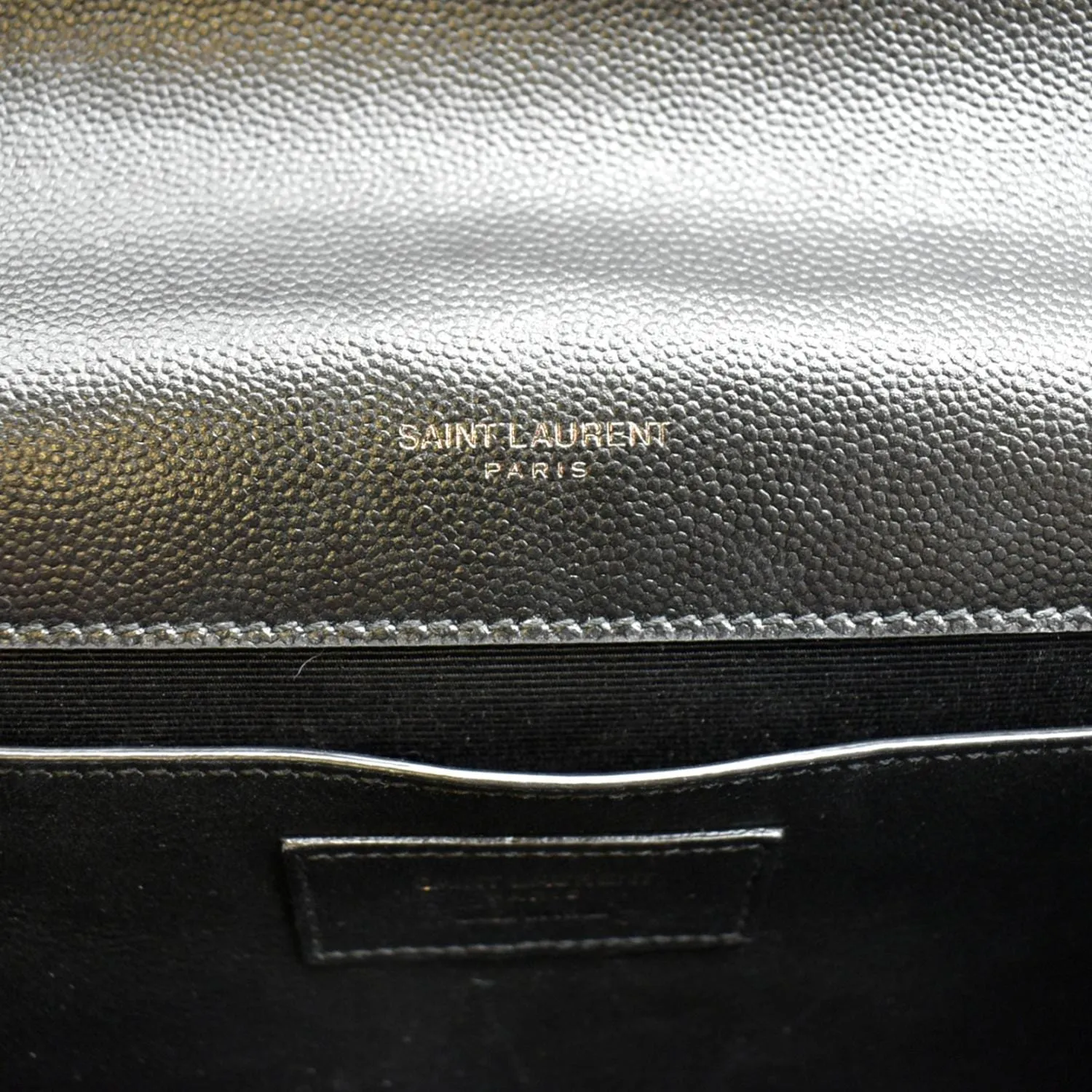 YVES SAINT LAURENT Kate Leather Chain Clutch Crossbody Bag Black